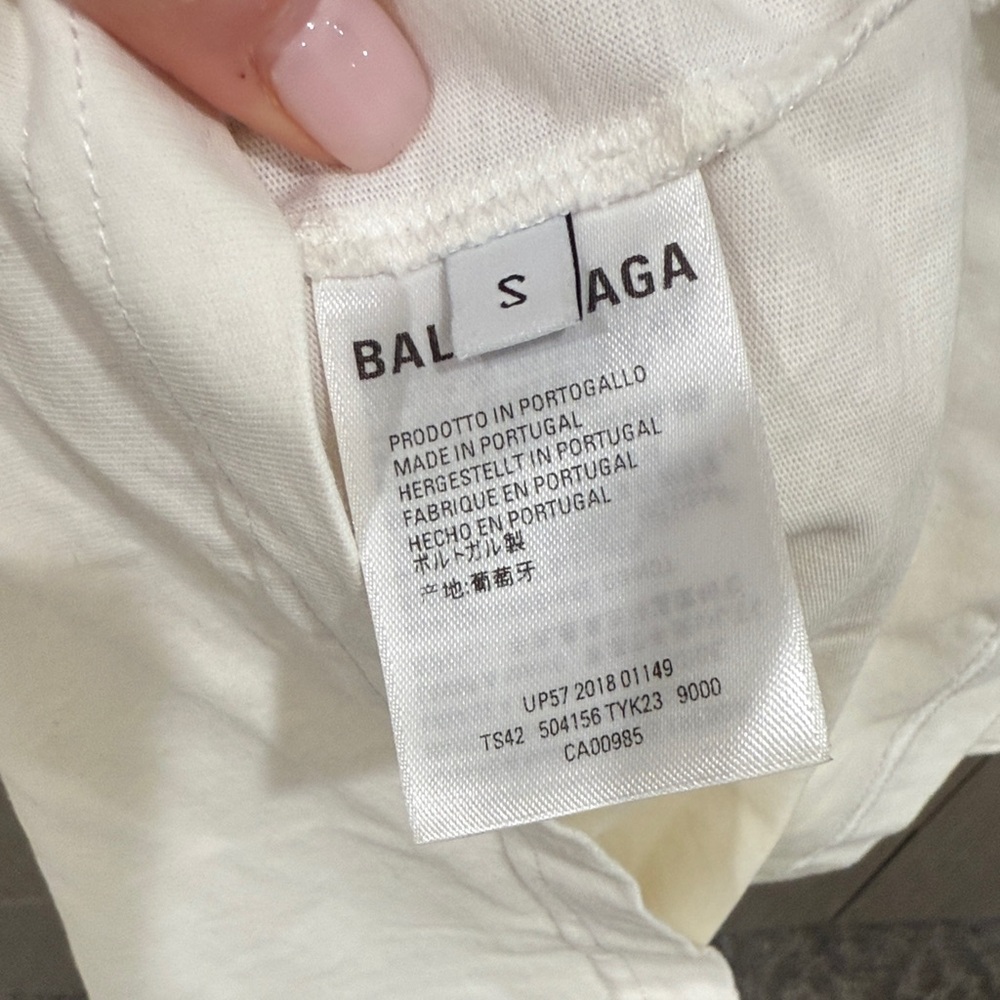 Balenciaga Ivory Logo Tee “Authentic” - Picture 5 of 5